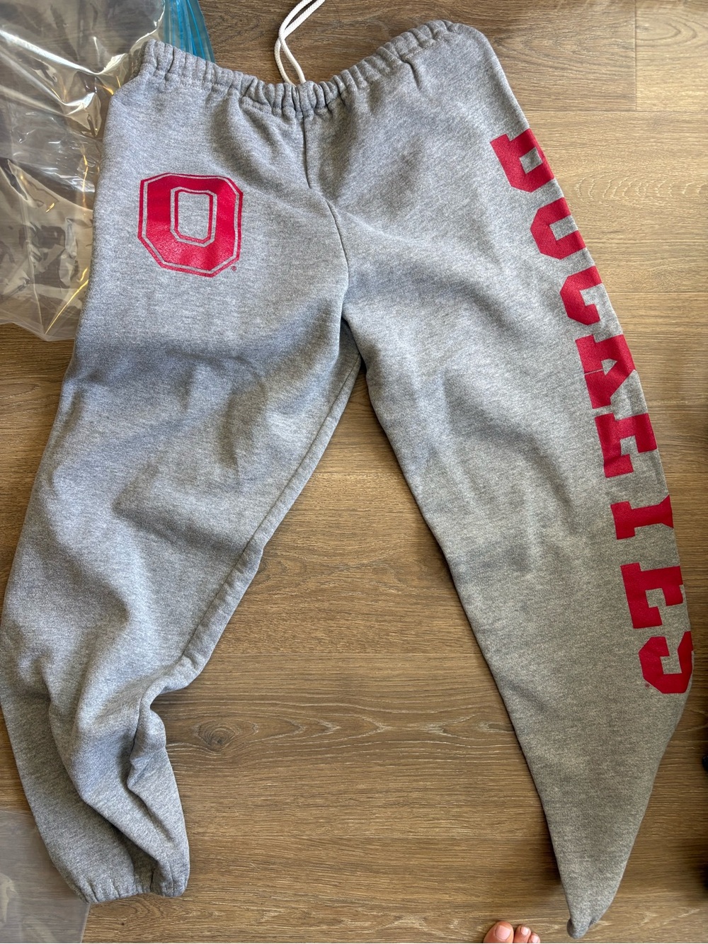 Russell Athletic Gray Sweatpants with Red Lettering Ohio state buckeyes